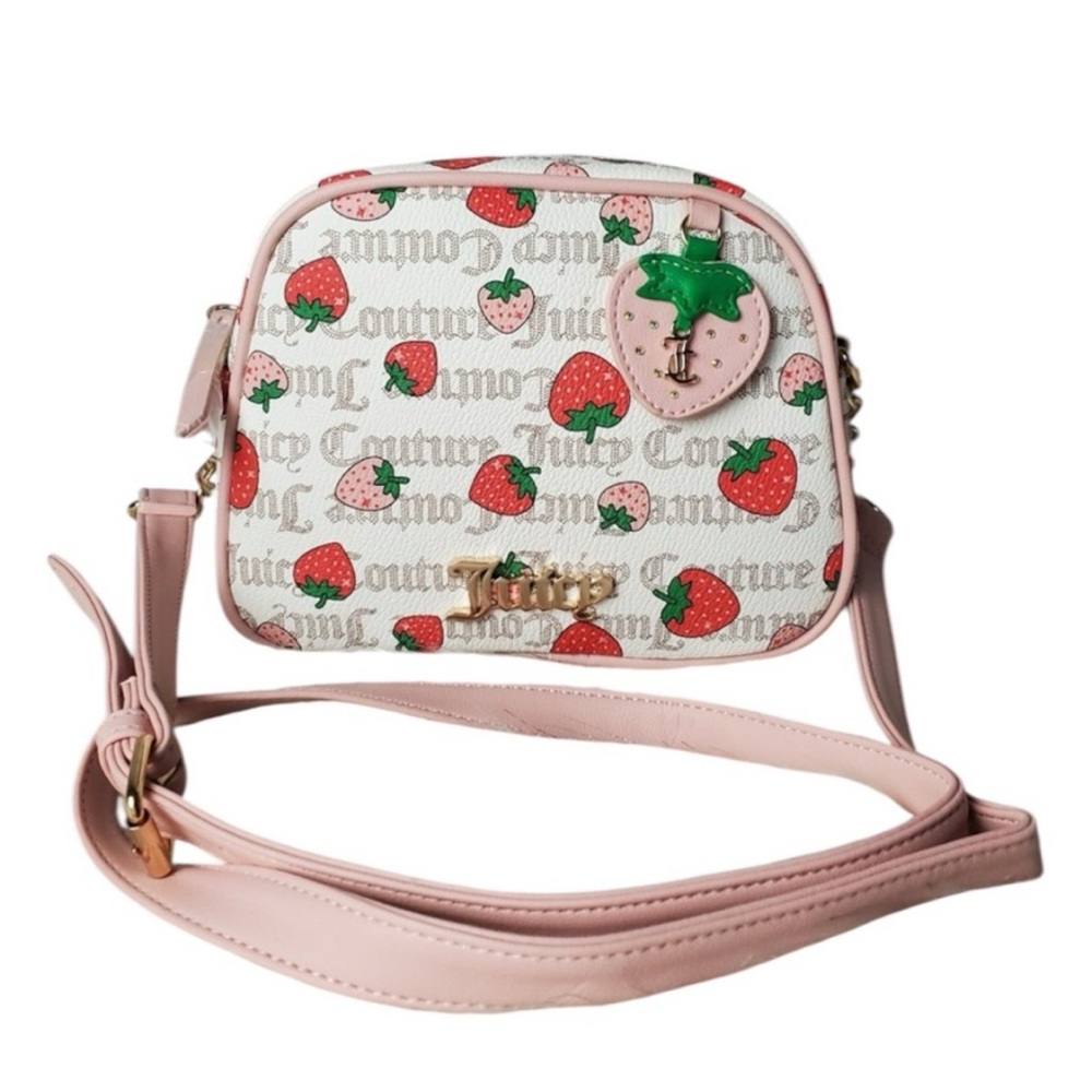 Juicy Couture Pink and White freshly picked Strawberry Crossbody Bag